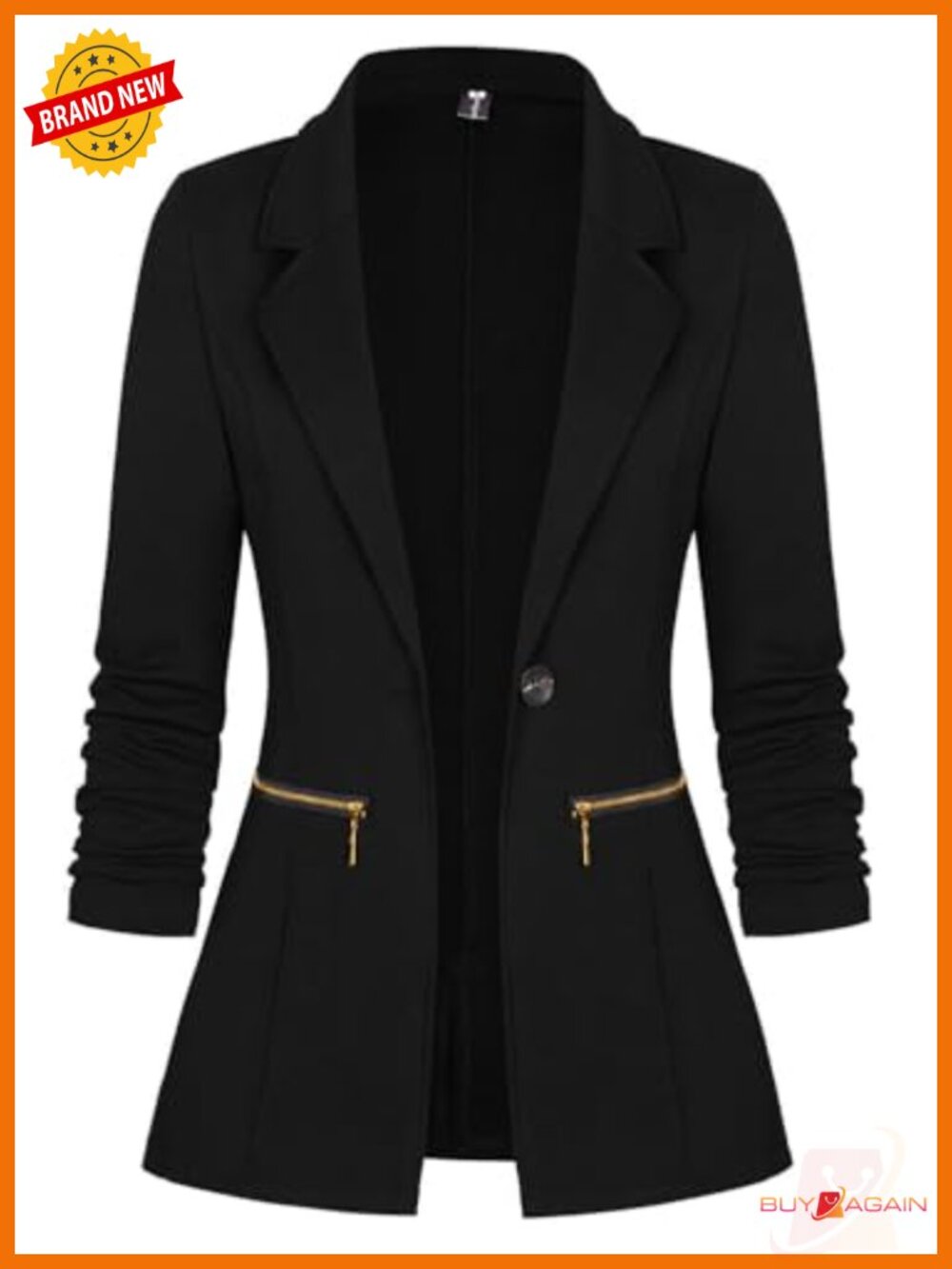 Women's Casual Stretch Long Sleeve Blazer Work Office Suit Jacket